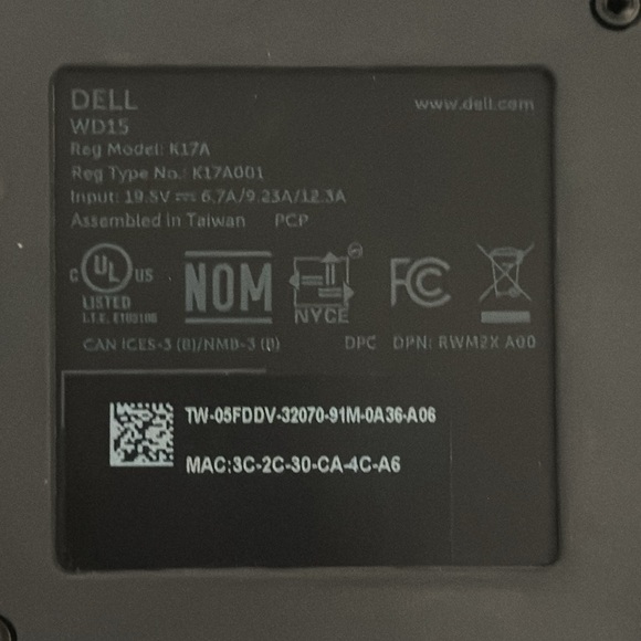 Genuine DELL WD15 K17A Docking Station only USB-C 4K NO Power Supply included - Picture 2 of 5